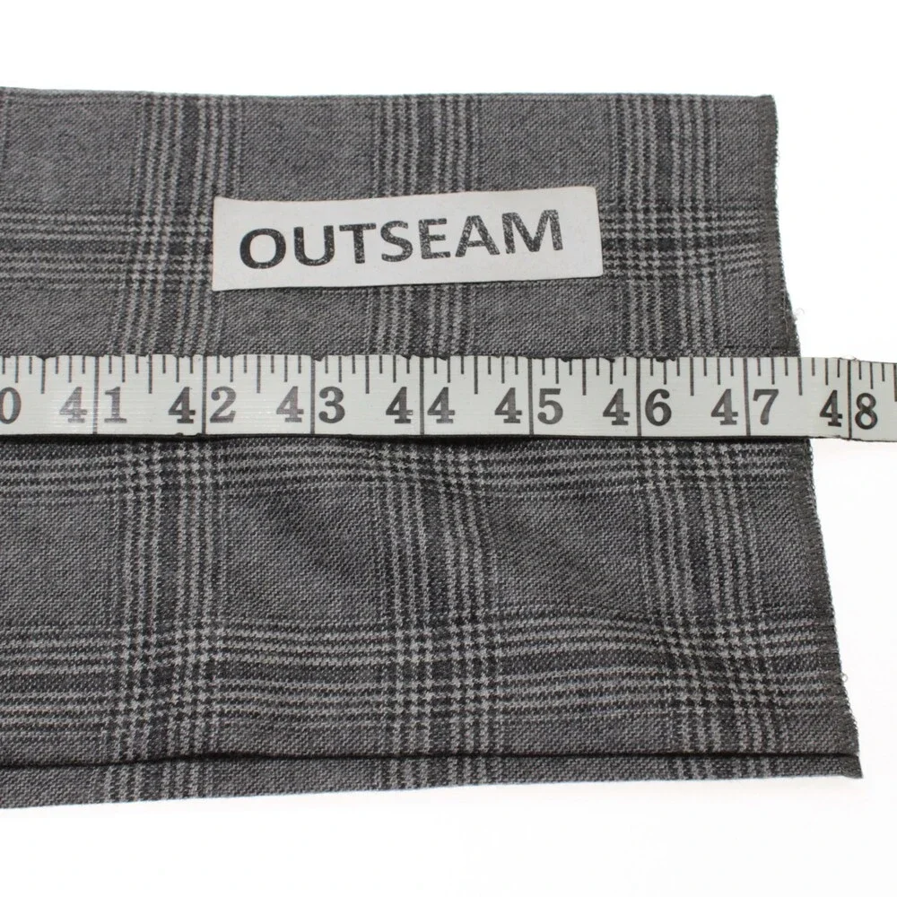 PT Torino NWT Pleated Dress Pants Size 50 (US 34) Super 100s in Gray Plaid Wool